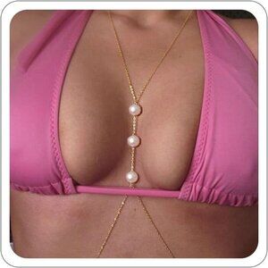 🆕Women Gold Body Jewelry Sexy Body Chain Waist Crossover Belly Chain Bikini